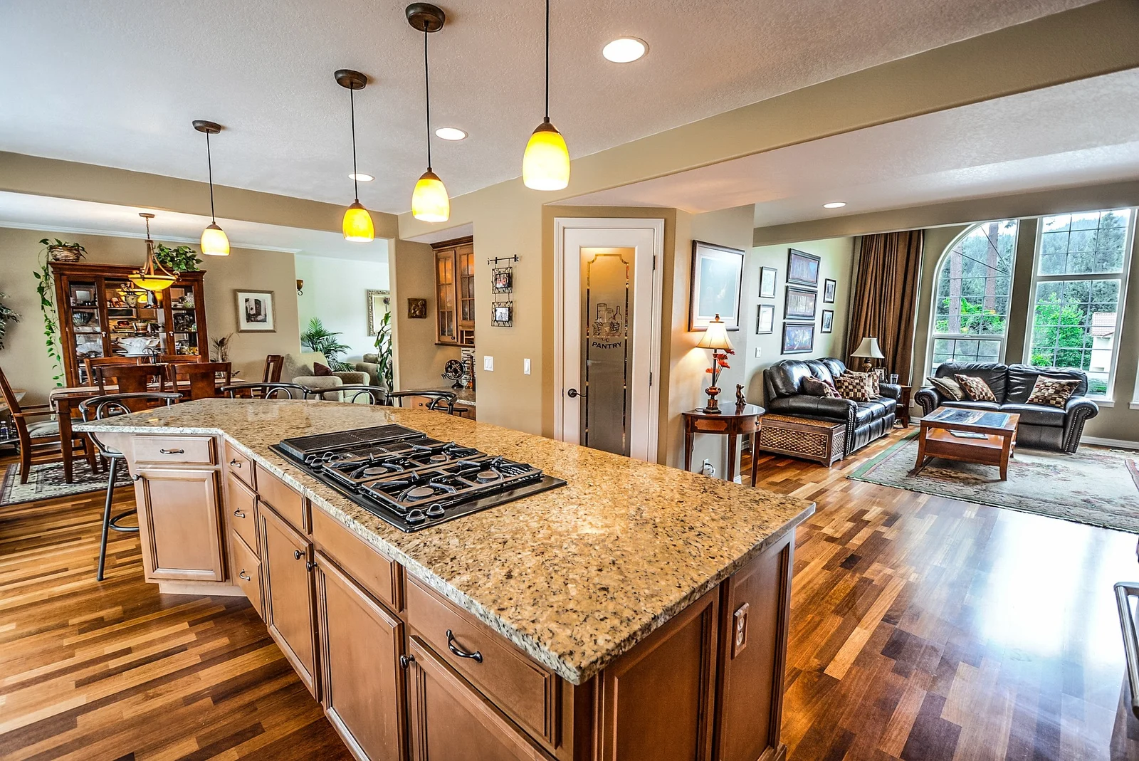 Kitchen and living room illustrating renovation options
